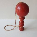 Old wooden Bilboquet - red color Height 17.5 Cm