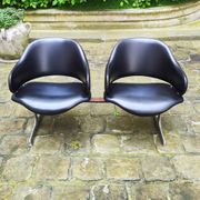 Deux double chaises fauteuils bancs en cuir Geoffrey Harcourt Artifort années 60