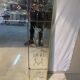 Large engraved bistro wall mirror with floral motifs - Art Deco style
