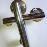 Pair of nickel-plated art deco furnishing handles