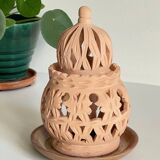 Handmade terracotta tealight candle holder