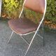 Set de 6 chaises pliantes acier et similicuir 70’s