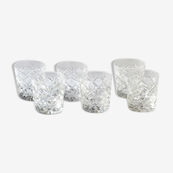 6 cut Crystal whisky glasses