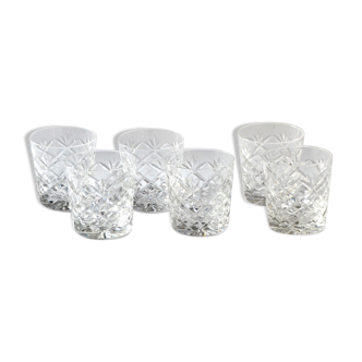 6 cut Crystal whisky glasses