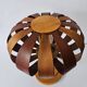 Very rare mid-century veneer table lamp, Denmark, 1960s