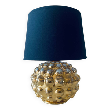 Lampe céramique bulles or