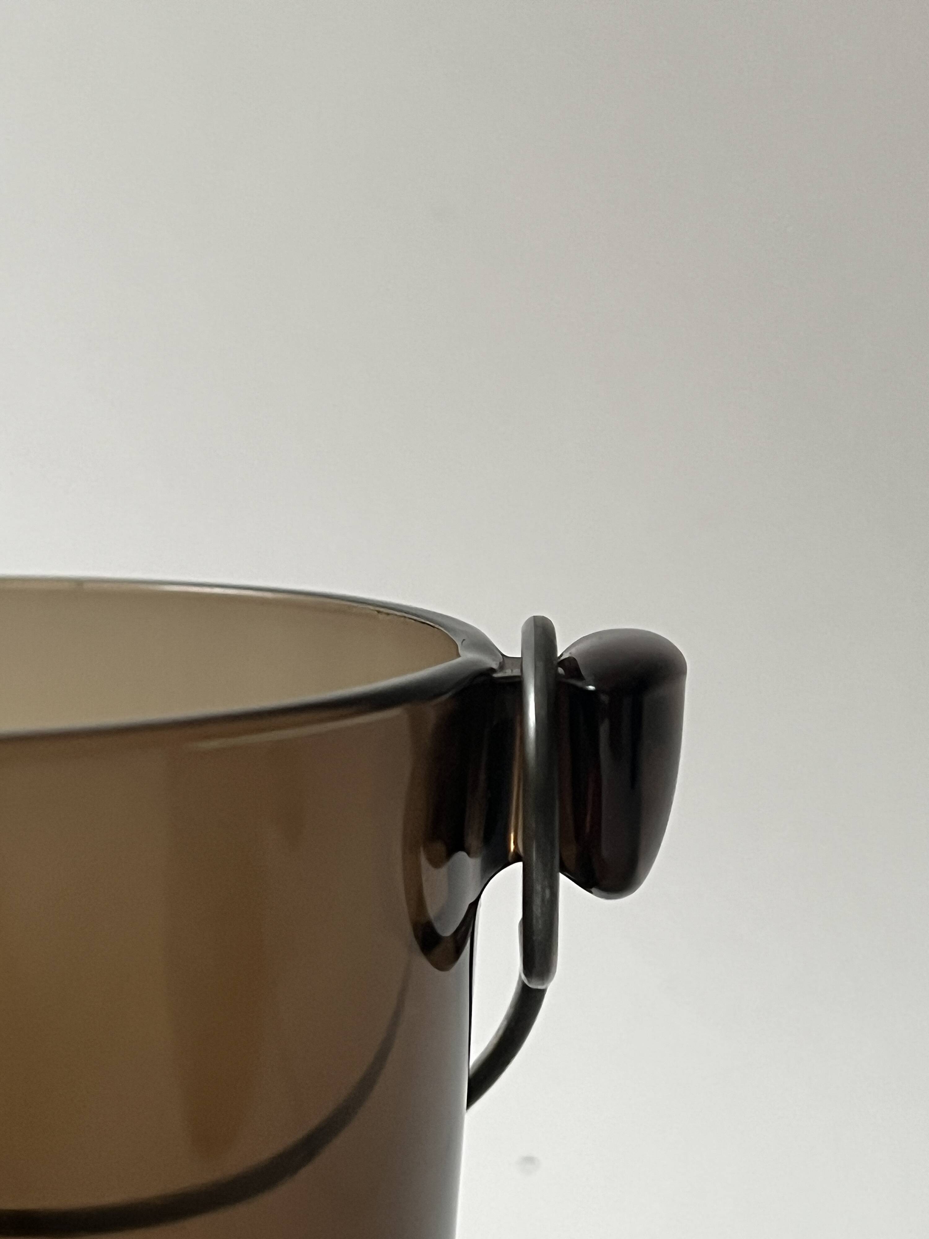 Amber glass ice bucket, France 1970