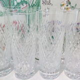 Set of 8 cut crystal glasses