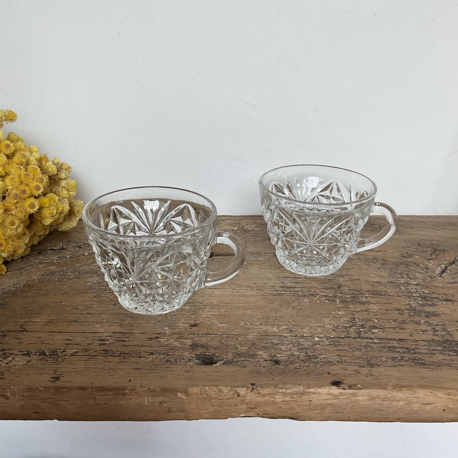 Set of 4 cut glass cups