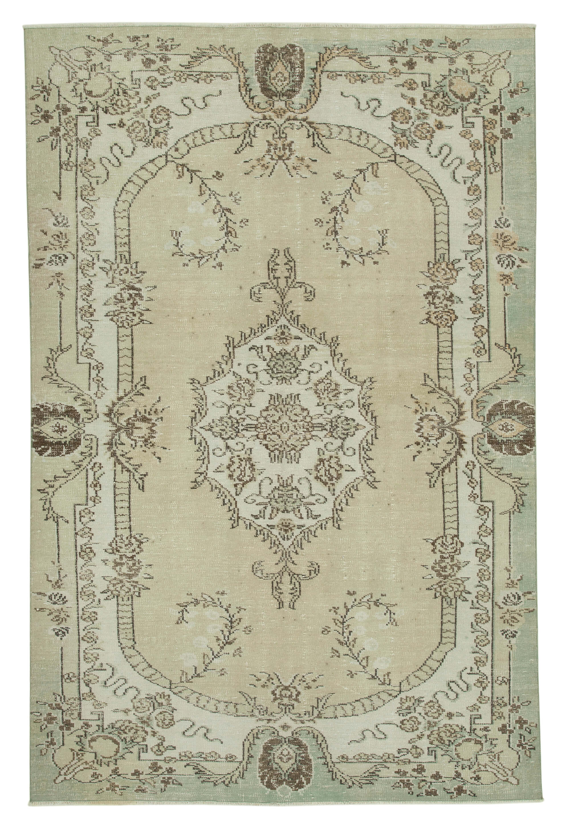 Handwoven One-of-a-Kind Anatolian Beige Carpet 194 cm x 295 cm - 36588