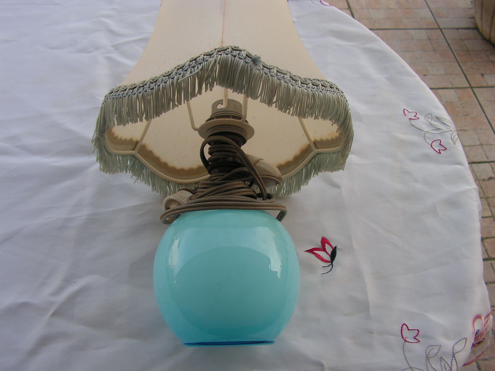 BLUE OPALINE BEDSIDE LAMP