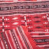 Carpet kilim red and black in pure wool handmade 127 x 213 cm