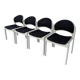 Set of 4 Vintage Aeon Mondial Stackable Chair / Dutch Postmodern Dining Cha