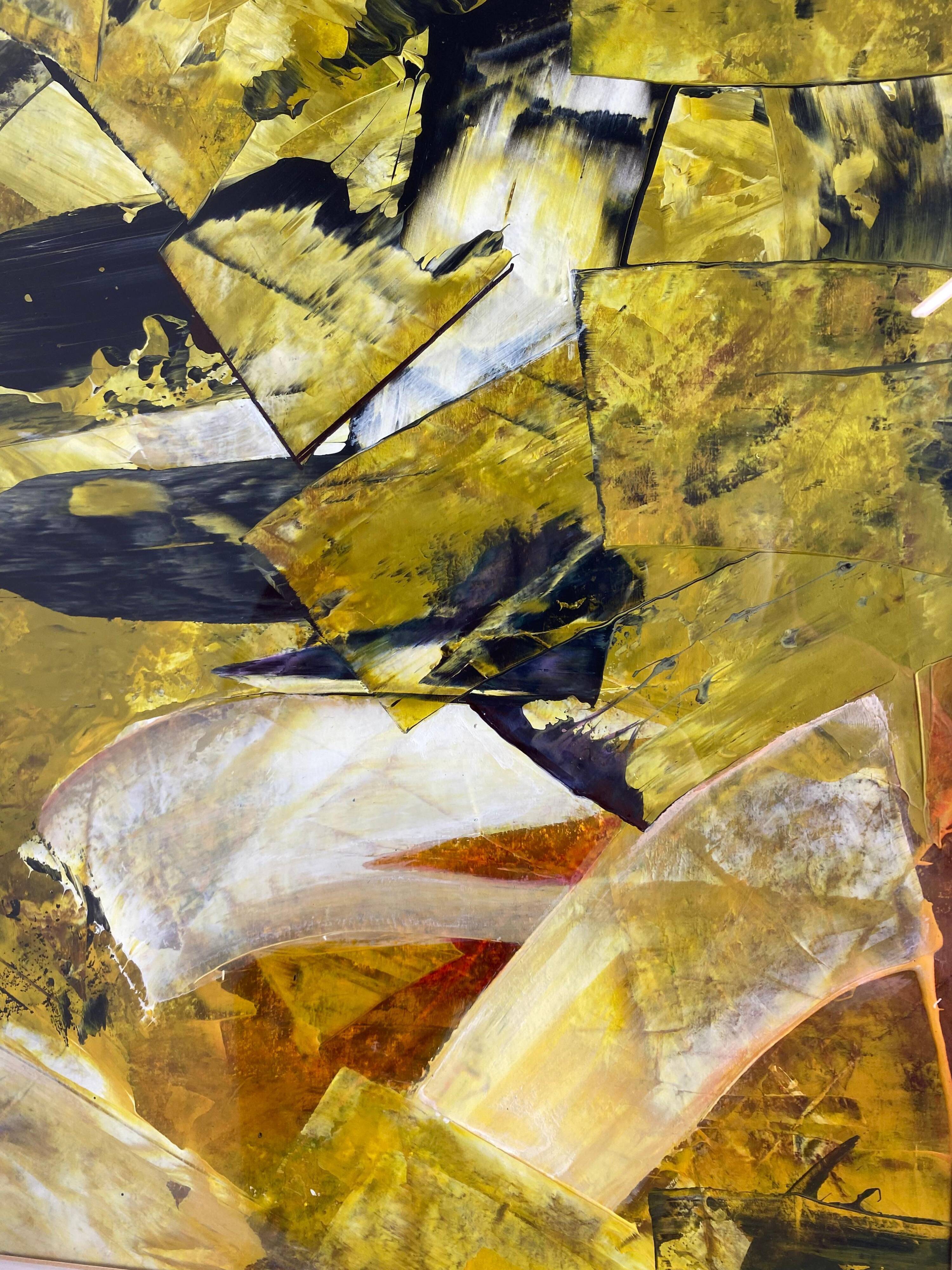 Waves of Gold Modern Abstraction by Juraj Huliak