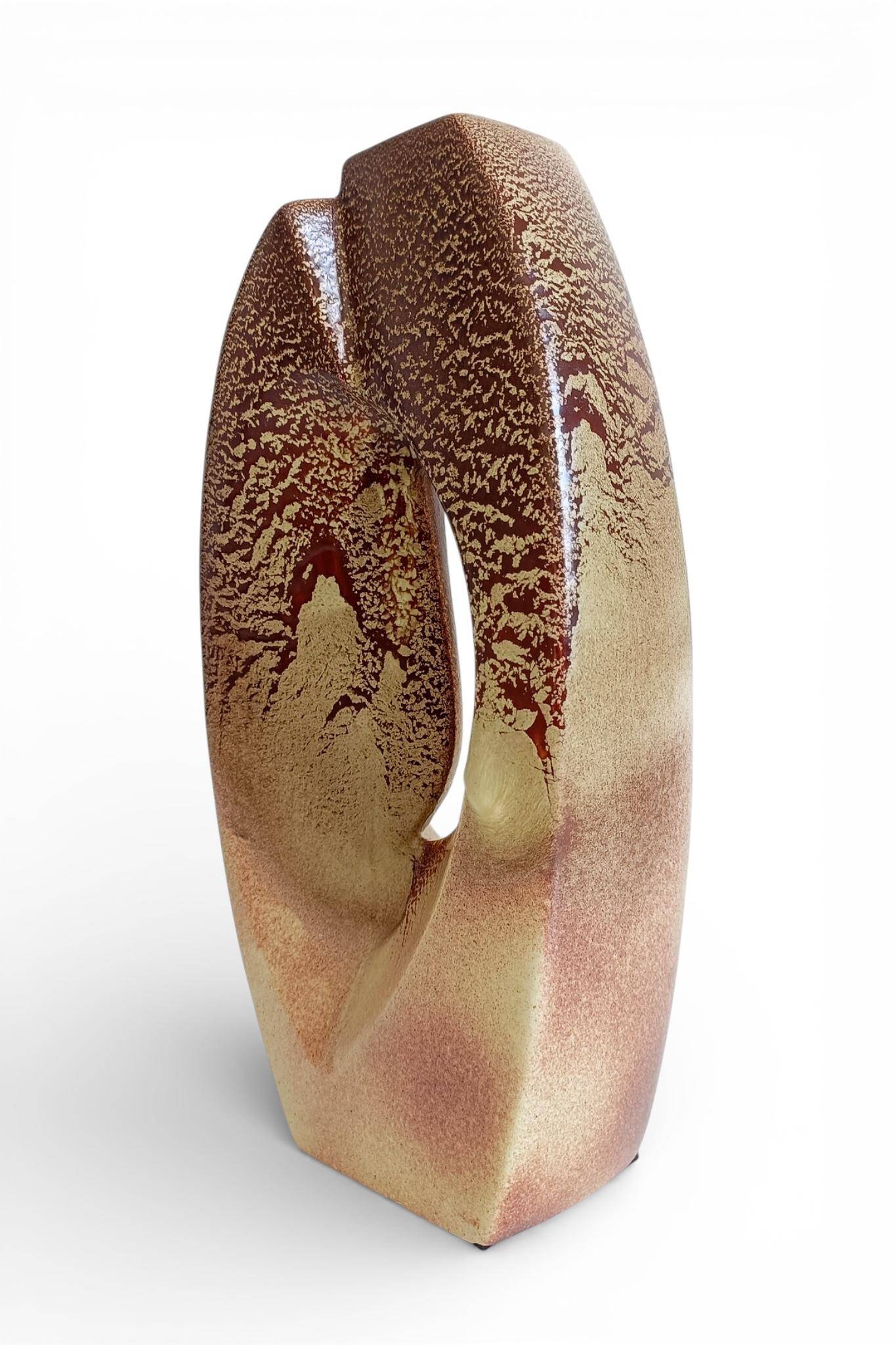 Midcentury Ceramic Vase Sculpture by Roberto Rigon for Bertoncello, Italy, 1960s