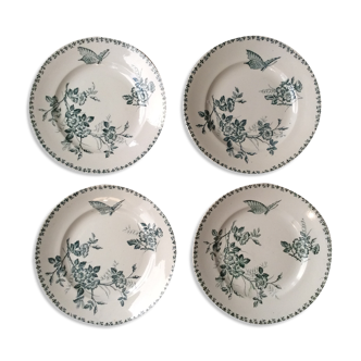 Series of 4 old plates Iron Land model "Eglantine"
