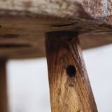 Brutalist bar stool in elm wood