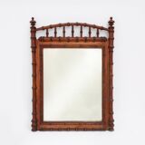 Antique 19th century faux bamboo mirror in wood, France
