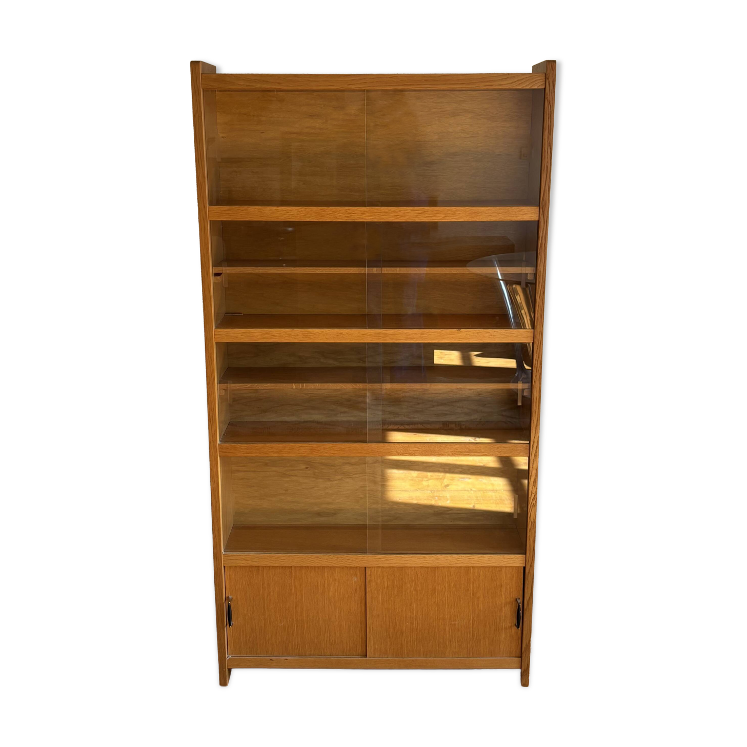 Vintage wooden bookcase from the 1960s