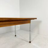 Extendable Vintage teak diningtable with Chrome legs by Alfred Hendrickx Belform