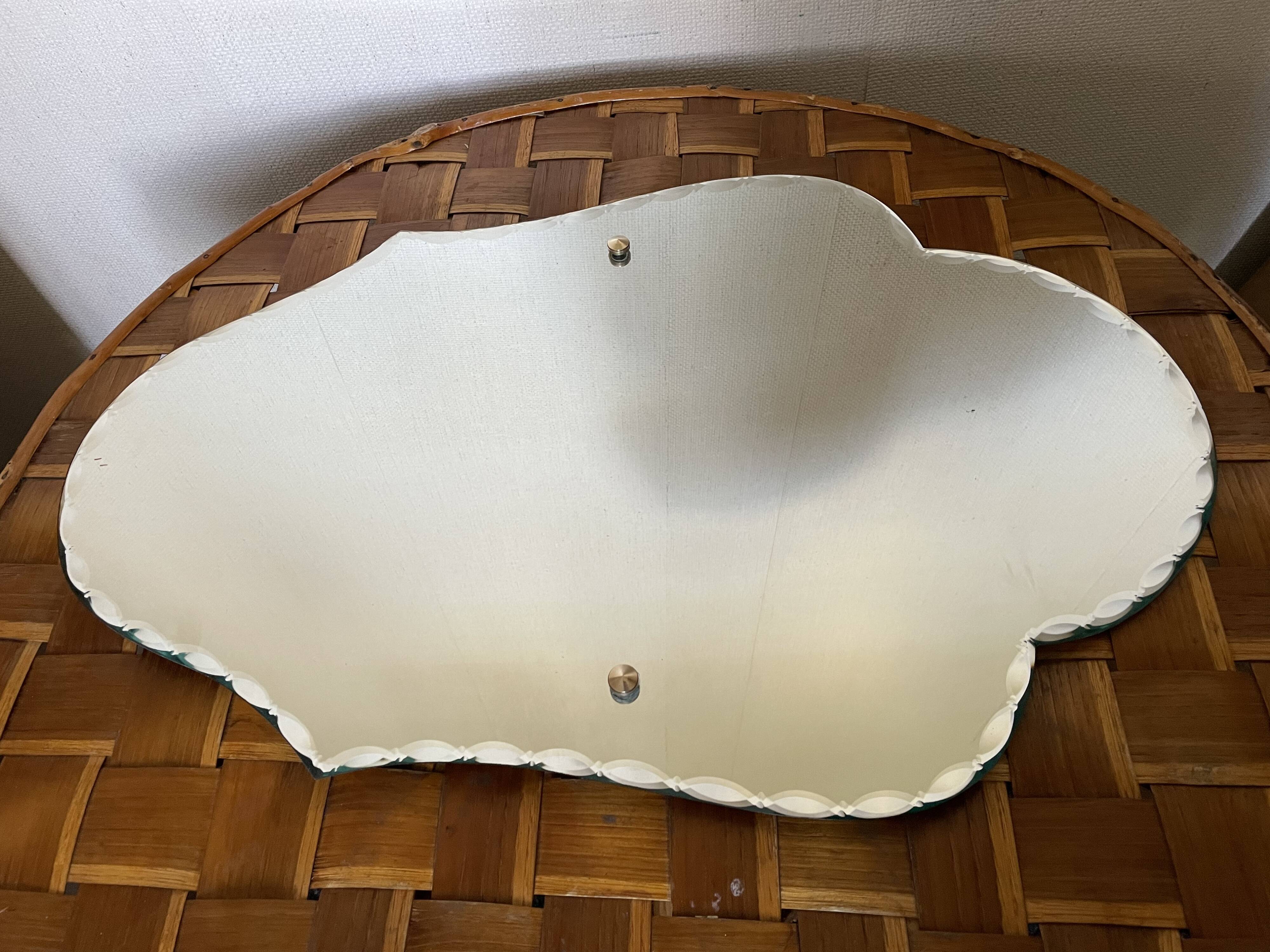 Beveled mirror 40s/50s 44x65cm