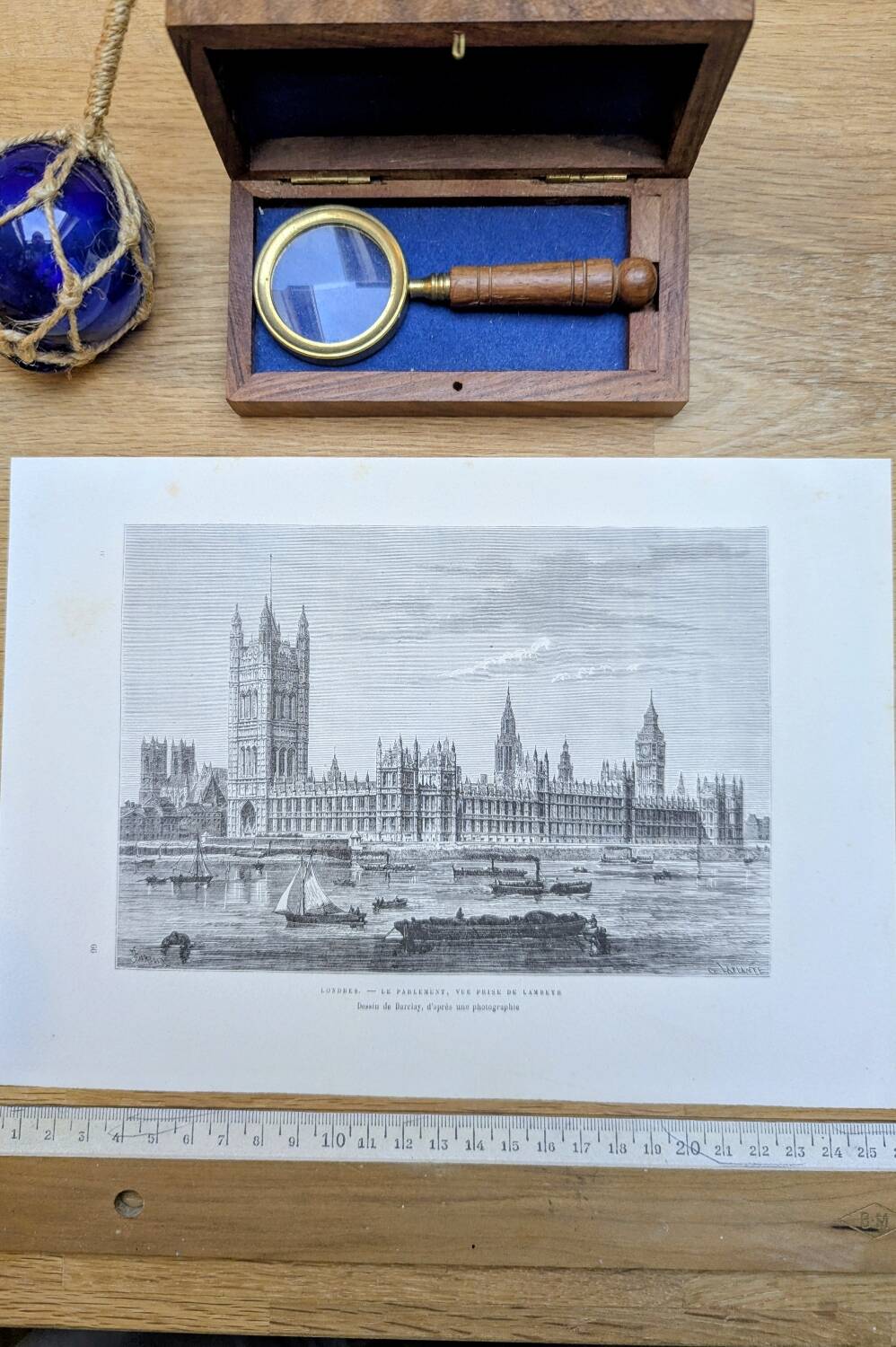 Londres, le parlement, illustration imprimée en 1879.