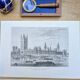 Londres, le parlement, illustration imprimée en 1879.