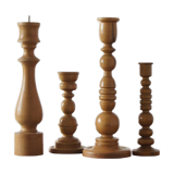 Scandinavian Wooden Candleholders, Set of 4