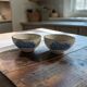 Set of 2 small bowls / cups in vintage stoneware