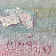 Old painting HST "Bouquet of Roses in a Vase" signed 1959