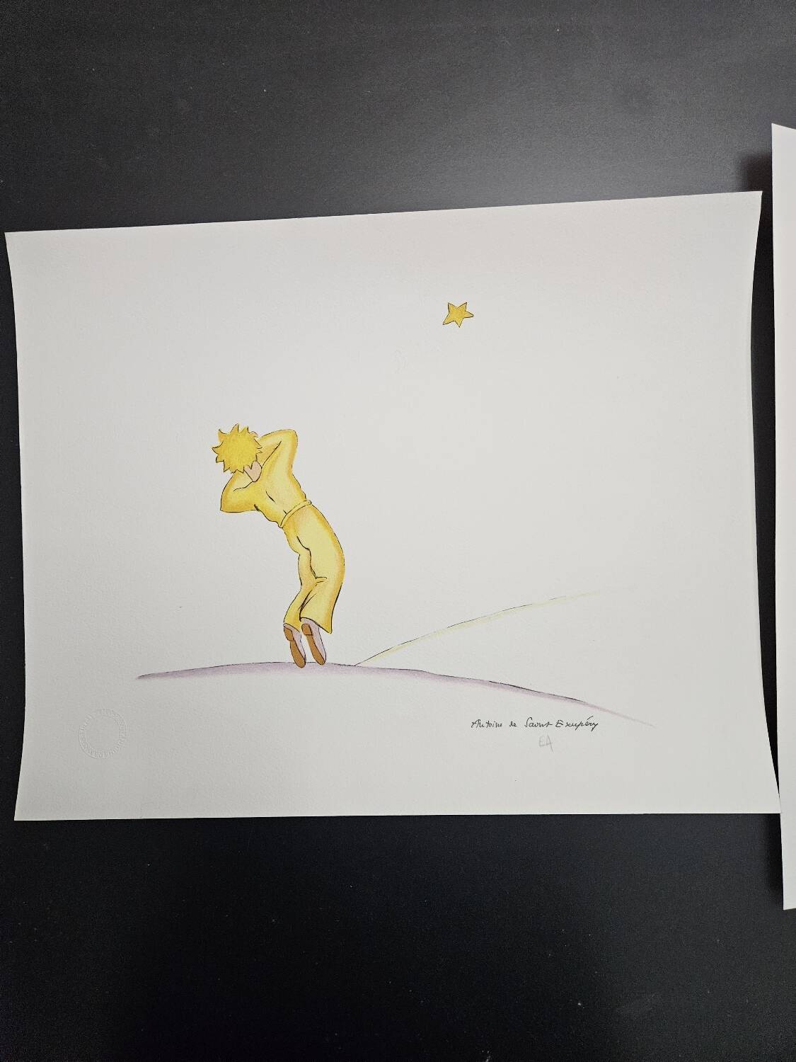 Lithograph of The Little Prince, Antoine de Saint-Exupéry