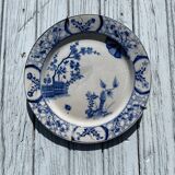 Creil and Montereau round dish in blue earthenware, "Japan" service