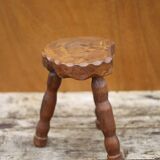 Vintage stool, small wooden stool, tripod stool, plant holder, interior decoration, stool