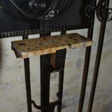 Wrought iron wardrobe with oval mirror