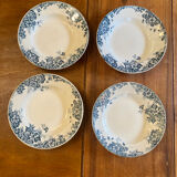 Set of 4 old plates Pierre de Fer, Marie Louise / Moulin des Loups Hamage