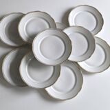 Set of 10 porcelain flat plates