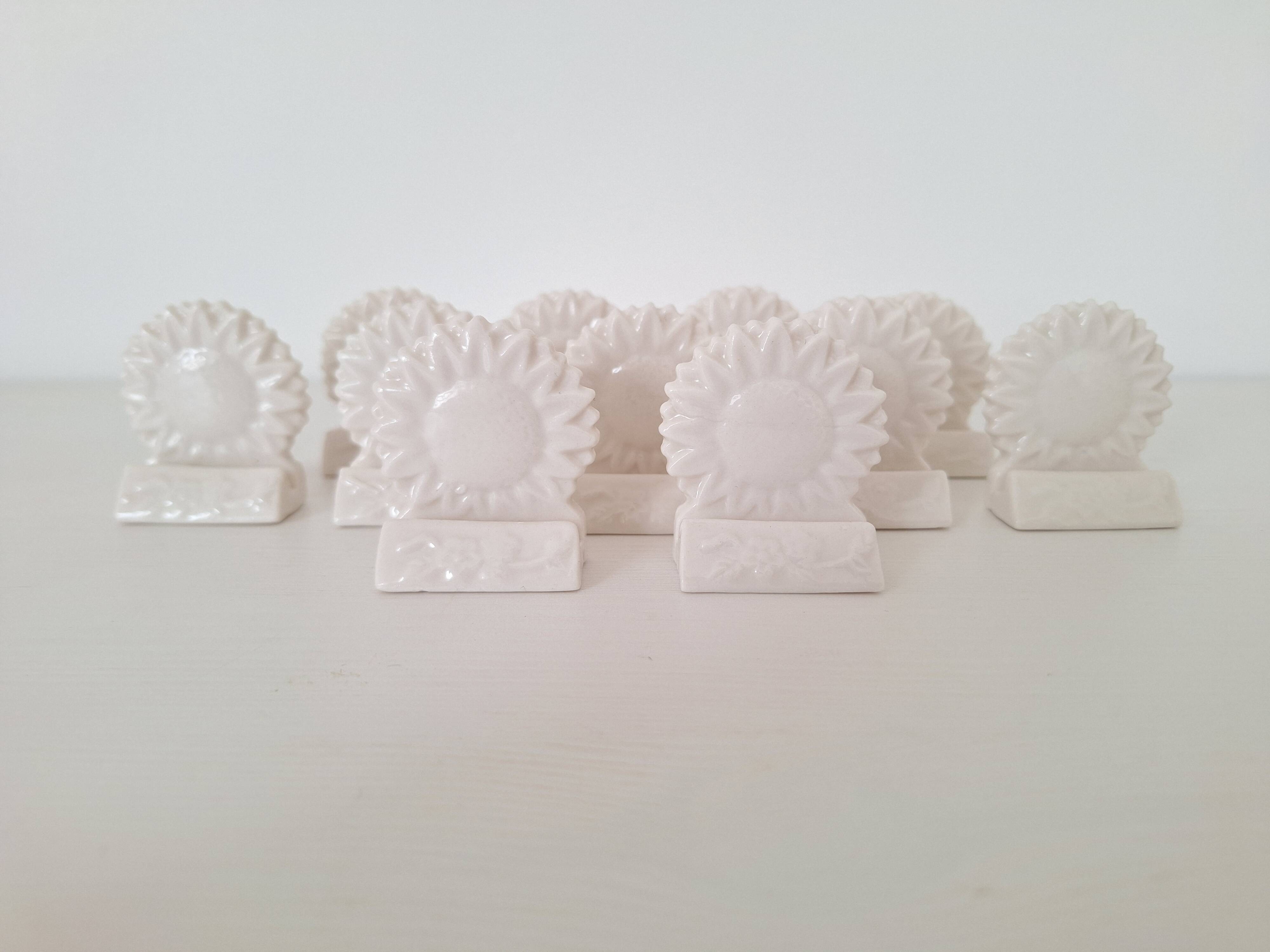 White porcelain name holder