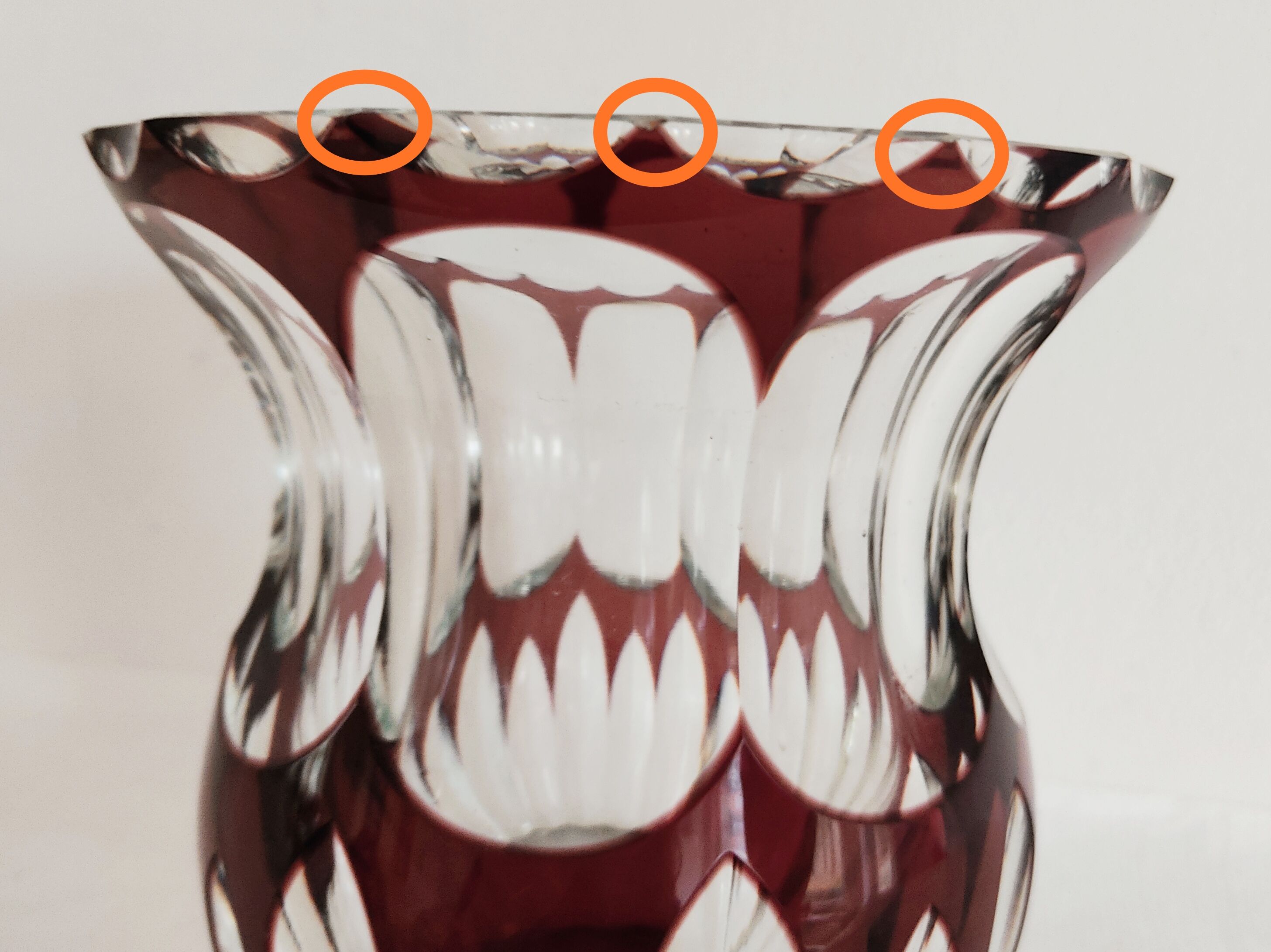 Val Saint Lambert plum crystal vase