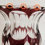 Val Saint Lambert plum crystal vase