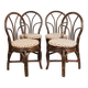 Set of 4 turned wicker chairs, vintage.
