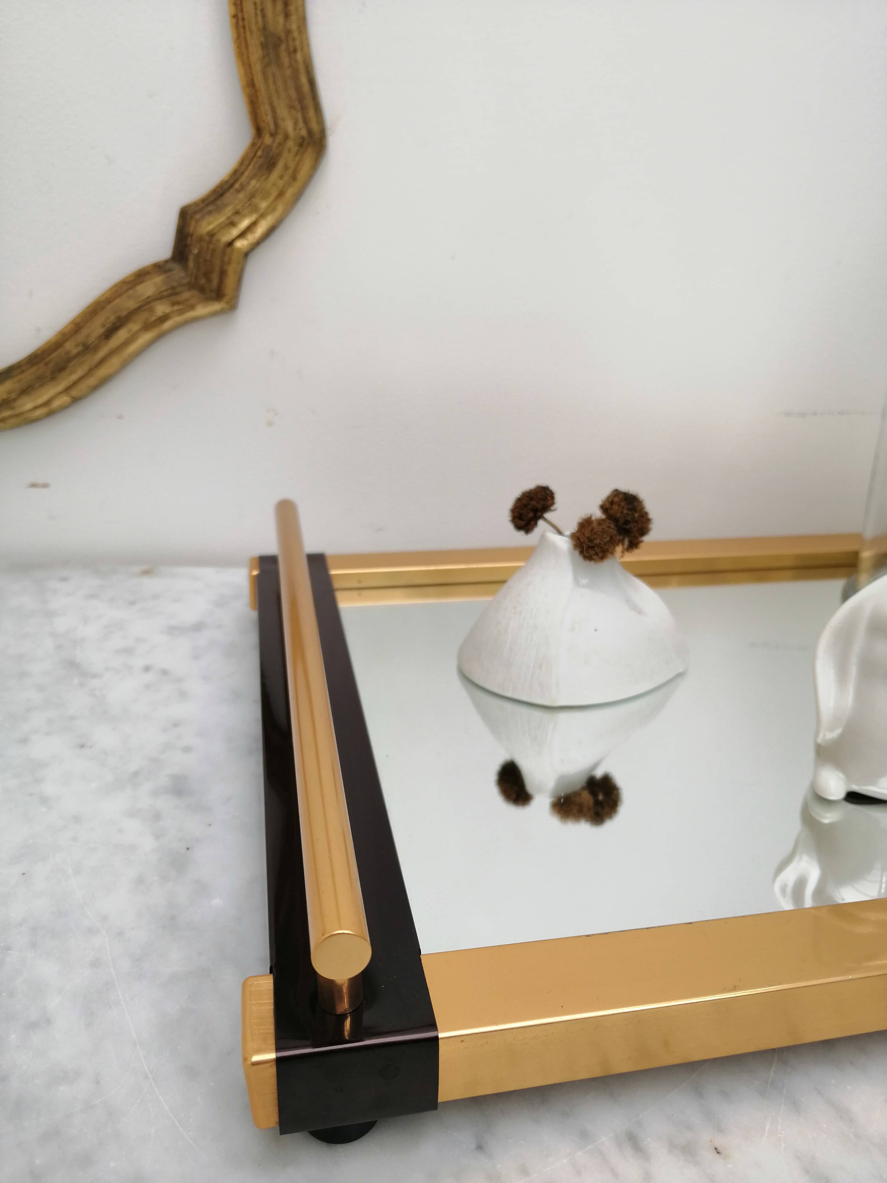 Golden mirror tray