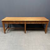 Large antique drapery fabric table