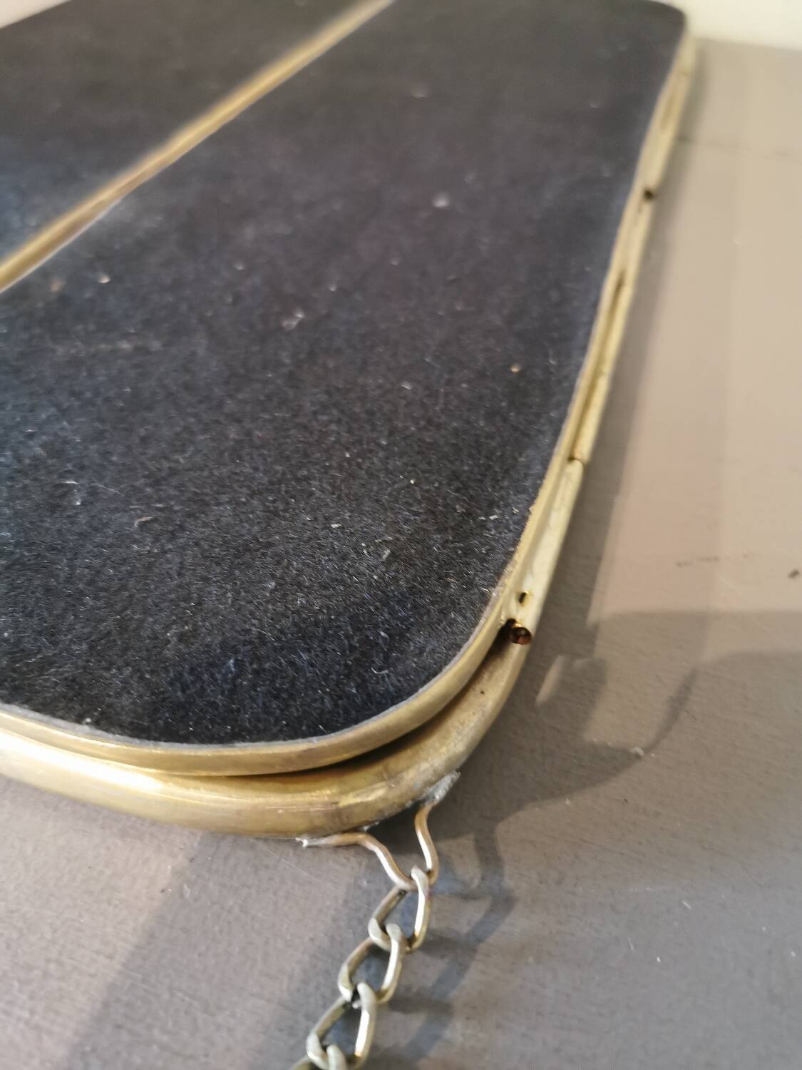 Solid brass triptych barber mirror