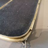 Solid brass triptych barber mirror