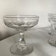 Set of 10 glasses of champagne 1870 in crystal ringing with flat ribs