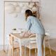 Wooden farmhouse table – cream foot