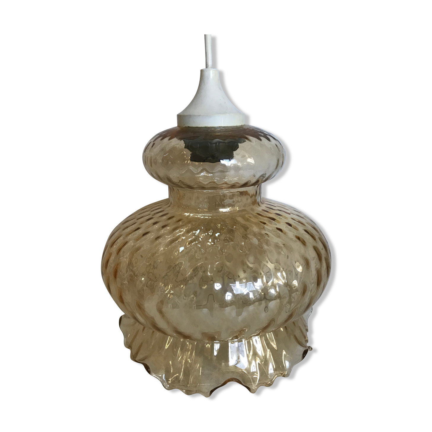 Vintage amber glass hanging