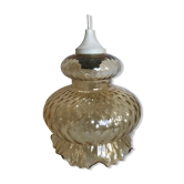 Suspension en verre ambré vintage