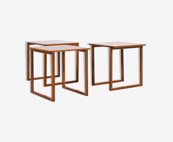 The cube tables in teak by Kai Kristiansen for Vildbjerg Møbelfabrik