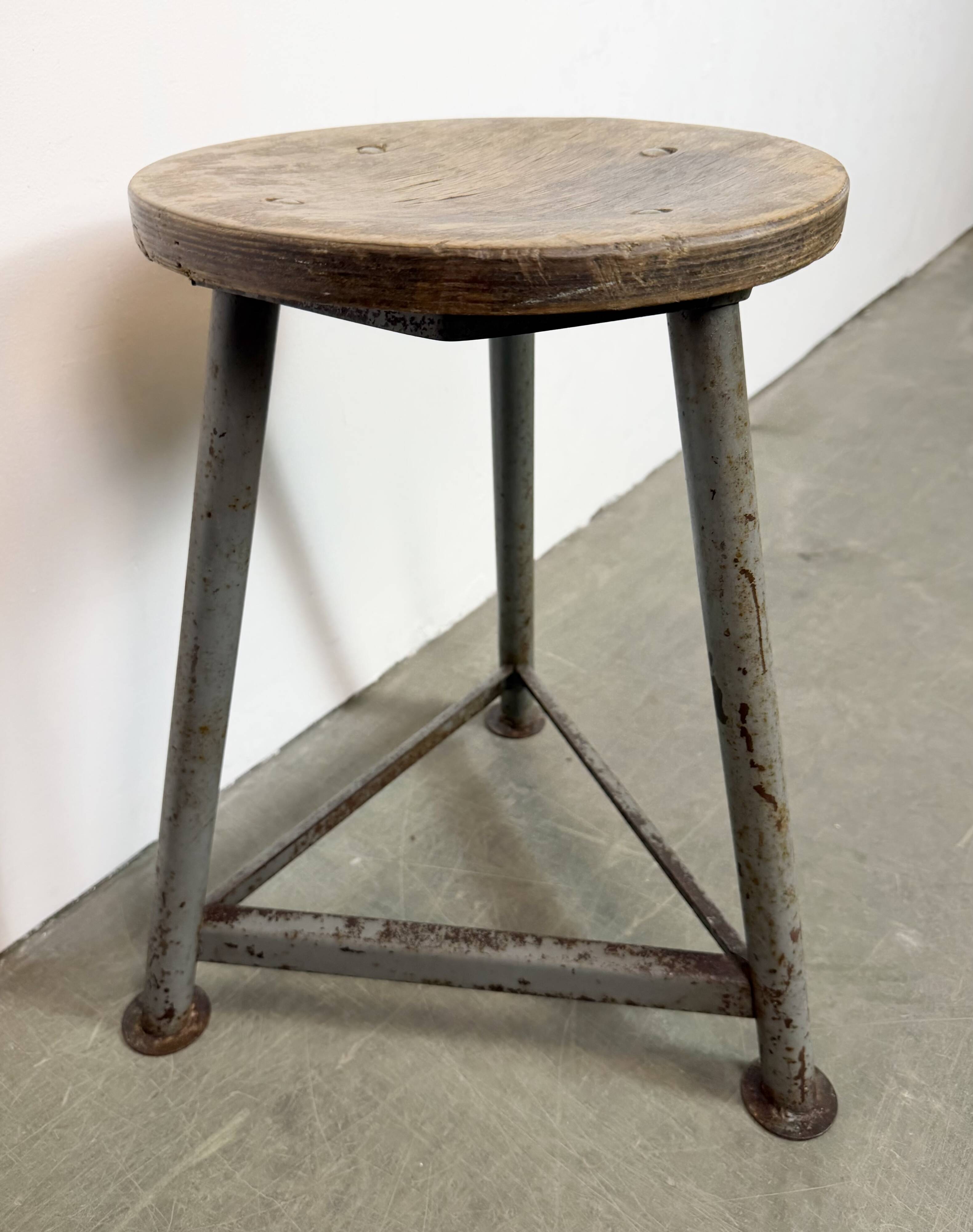 Grey Industrial Workshop Stool, 1960s